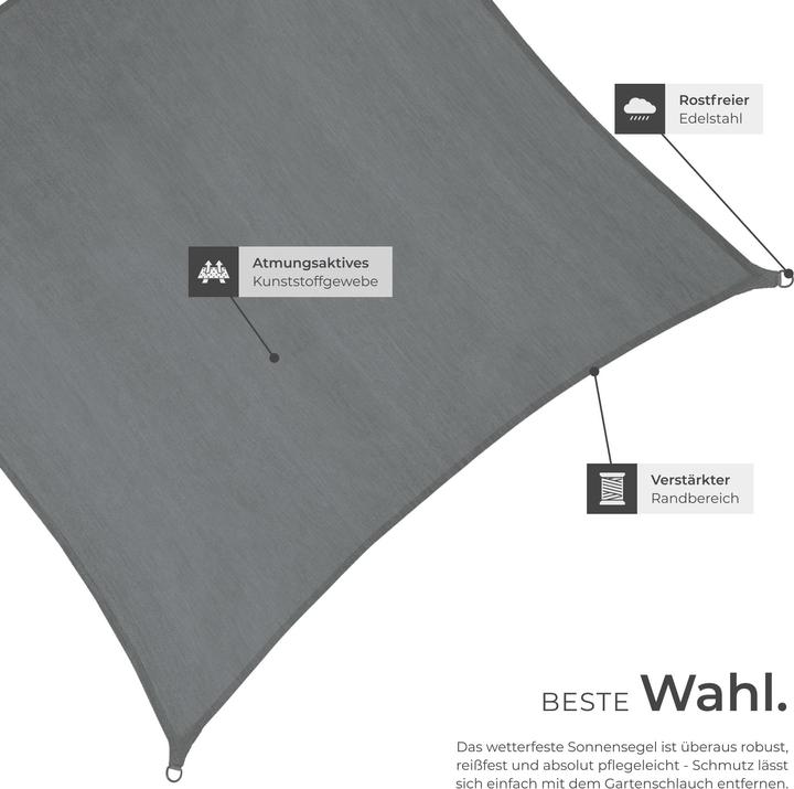 Produktbild tectake Sonnensegel (300 x 300 cm)