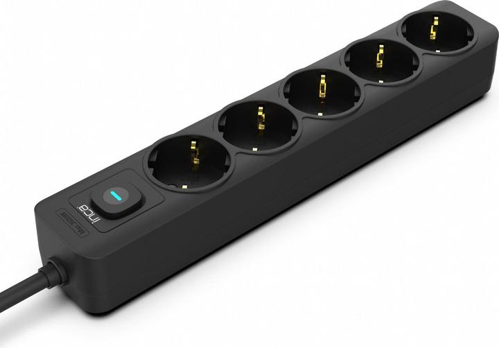 Inca Socket strip IPW-44SY 5 sockets, LED Anz. Black 1.5m (5x, 1.50 m)