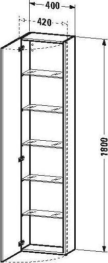 Image du produit Duravit Armoire haute DURASTYLE 240x400x1800mm Ans à droite noyer naturel