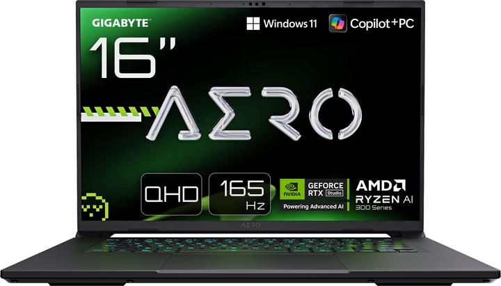 Produktbild Gigabyte AERO X16 1VH R7-350 32 GB RTX 5060 W11H (16", AMD Ryzen AI 7 350, 32 GB, 1000 GB, DE)