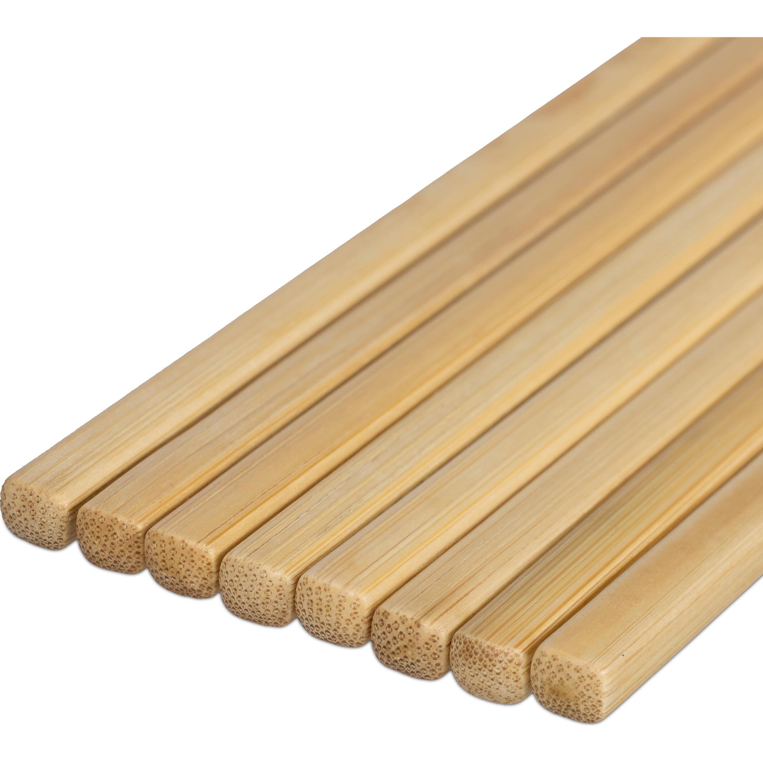 Relaxdays 288x Essstäbchen, Besteck, Braun