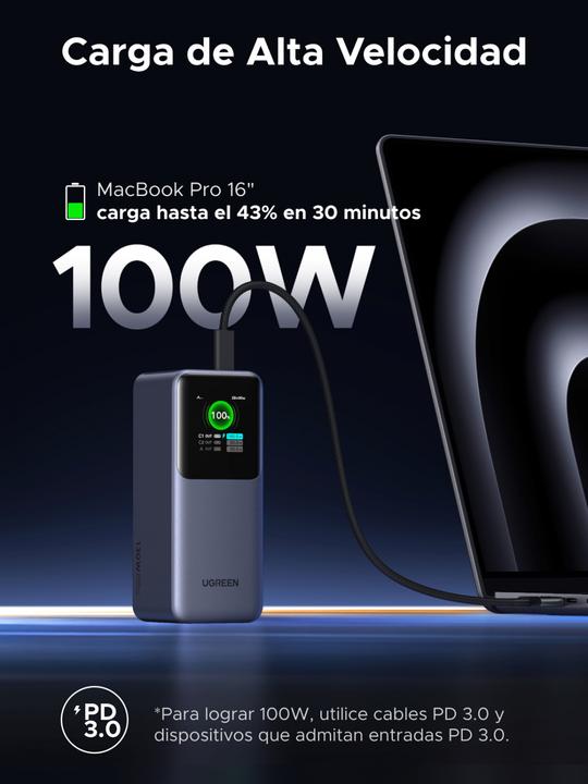 Actual product image Ugreen Nexode (20000 mAh, 130 W, 72 Wh)