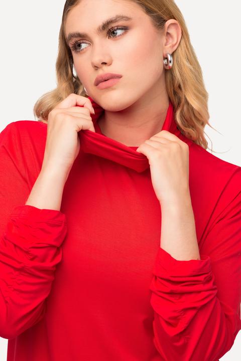 Produktbild Ulla Popken Shirt, Rollkragen, Classic, Raffung, Langarm (46, 48)
