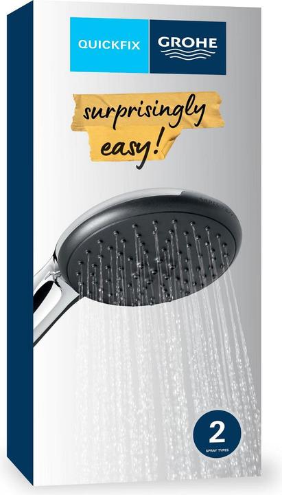 Image du produit Grohe Vitalio Start 110 QuickFix Douchette à main, inverseur de jet intelligent, 2 types de jets, chromé (2 Types de jets, 13.50 l/min)