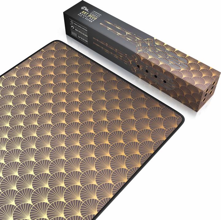 Actual product image CSL Gaming Mouse Pad, XXL Mouse Mat 900 x 400mm with woven Microfaster Texture, Art Deco (XXL)
