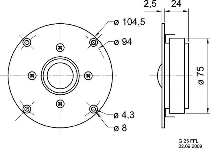 Produktbild Visaton Gewebekalotte G 25 FFL, 8 Ohm