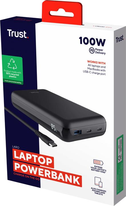 Produktbild Trust Laro 100w Laptop Powerbank (20000 mAh, 100 W, 36 Wh)