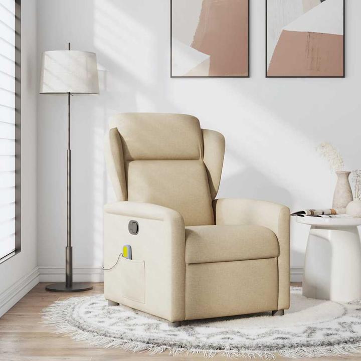Actual product image VidaXL Massage chair cream fabric
