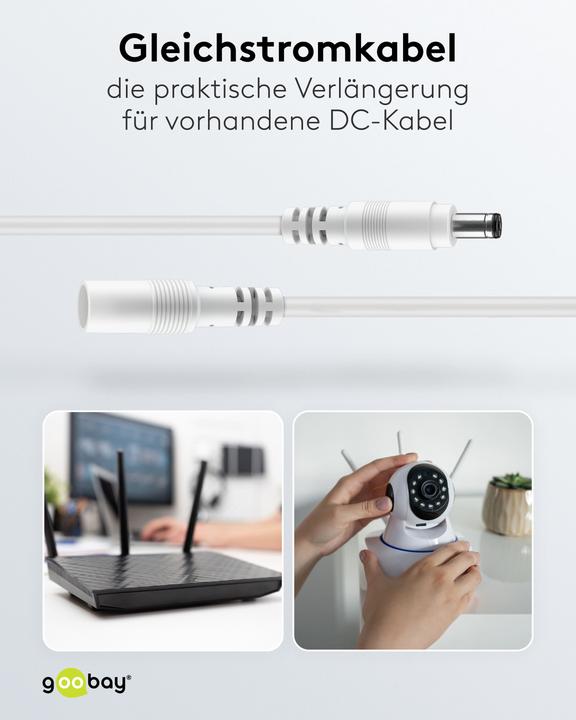 Actual product image Goobay DC-Verlängerungskabel, 3 m, weiss (3 m)