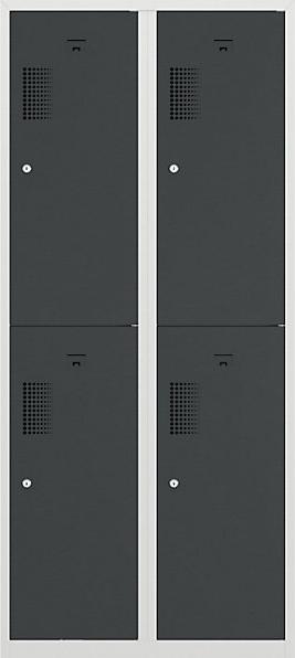 Actual product image eurokraft basic Locker, 4 compartments, width 800 mm (80 cm, 180 cm)