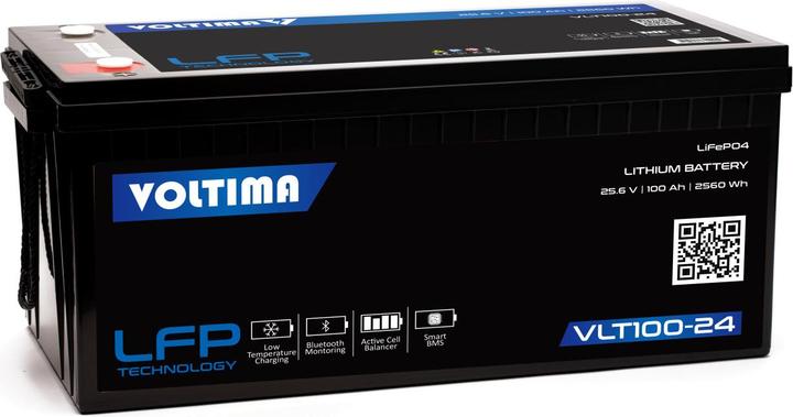 Voltima VLT100 24V LiFePO4 Lithium Versorgungsbatterie 100Ah mit App (24 V, 100 Ah)