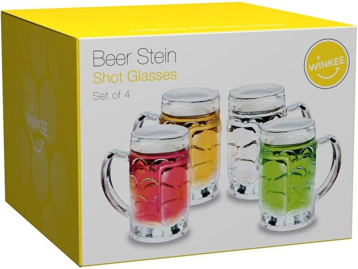 Immagine prodotto Winkee Set di 4 bicchieri da shot Masskrug (4 x, Bicchiere di vetro)