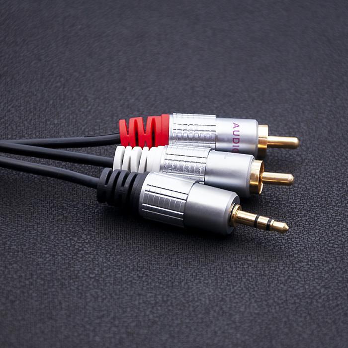 Actual product image Qoltec 52340 audio cable 2 x RCA Black (2 m, Cinch)