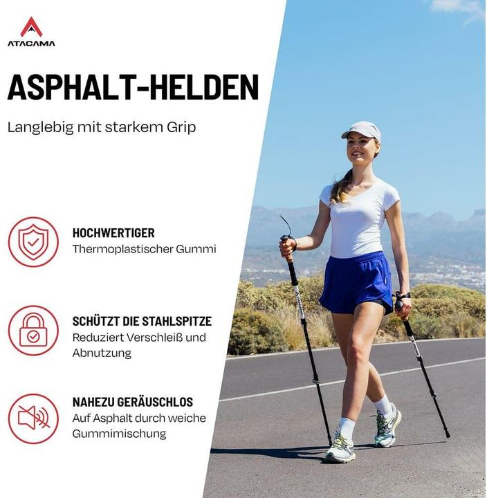 Produktbild Atacama Nordic Walking Gummipuffer Wanderstockaufsatz 10er-Set