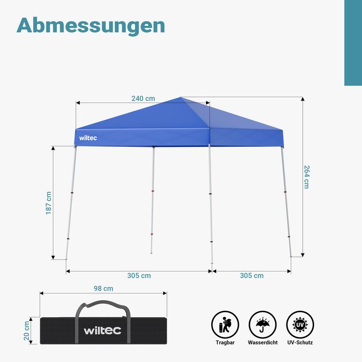 Produktbild Wiltec Faltpavillon (250 cm, 250 cm)