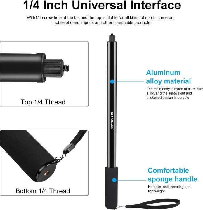 Produktbild Puluz 2m Metal Selfie Stick Monopod for Insta360 One RS / X2 / X3 / X4