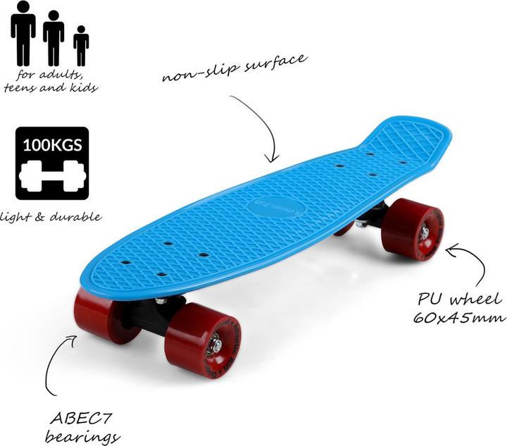 Produktbild Monzana Skateboard Mini Cruiser 57cm LED Vintage (22.44")