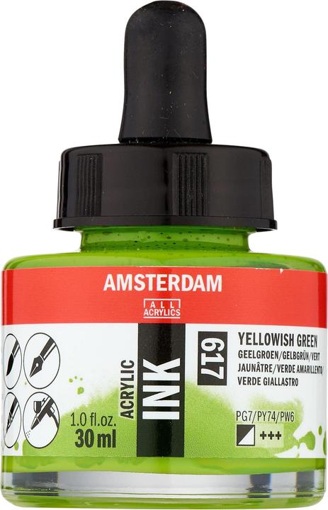 Actual product image Talens Amsterdam Acrylic Ink 30 ml (Yellow green, 30 ml)
