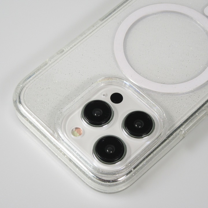 Actual product image PhoneLook Hard silicone case with glitter back and MagSafe (Apple iPhone 15 Pro)