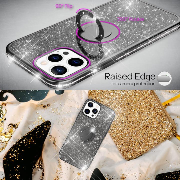 Actual product image Nalia Ring Glitter Silicone Cover (Apple iPhone 13 Pro)