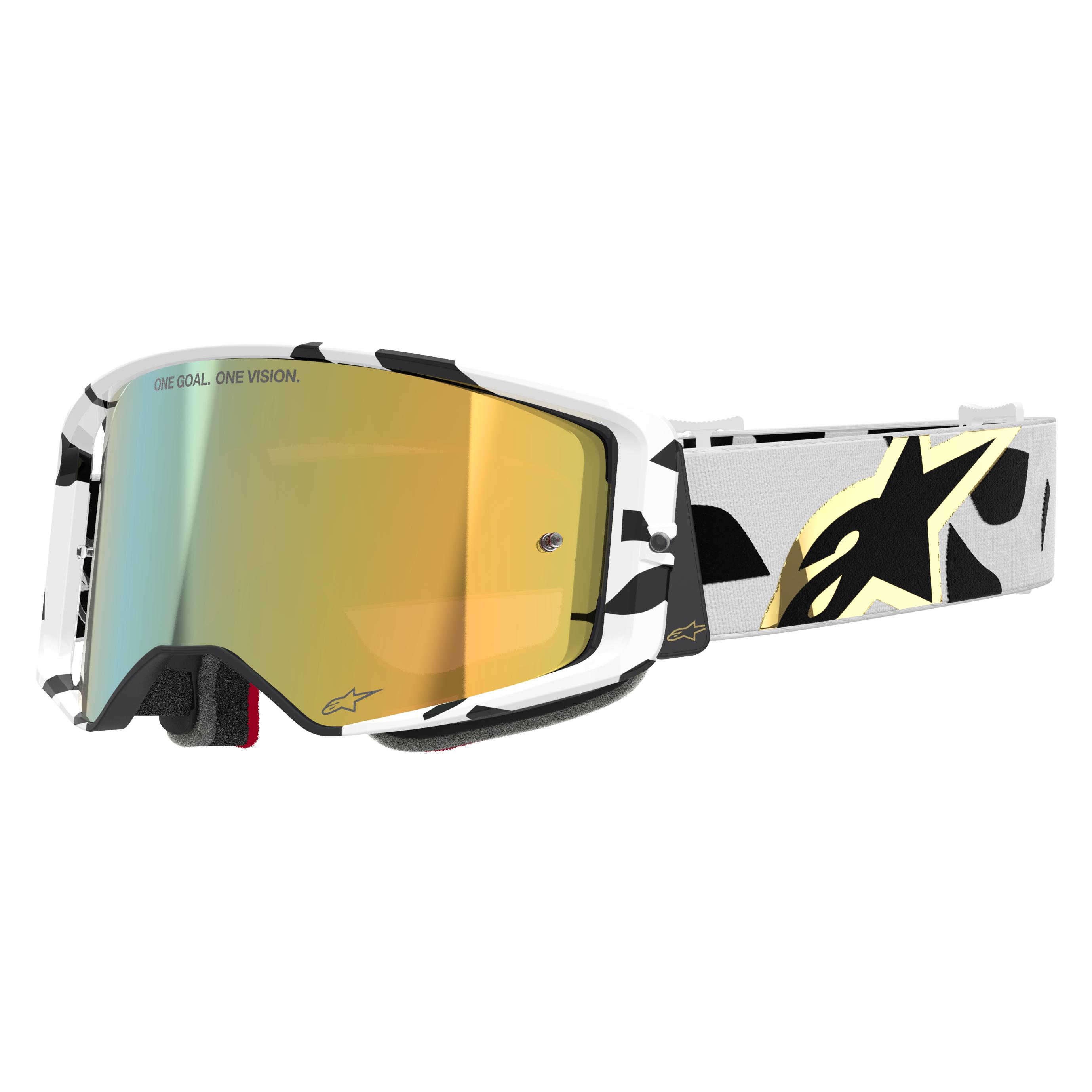 Alpinestars, Herren, Sportbrille, Goggle Supertech Corp Wht/Go (Weissgold Spiegelgold, Weiss, Gold Mirror), Weiss