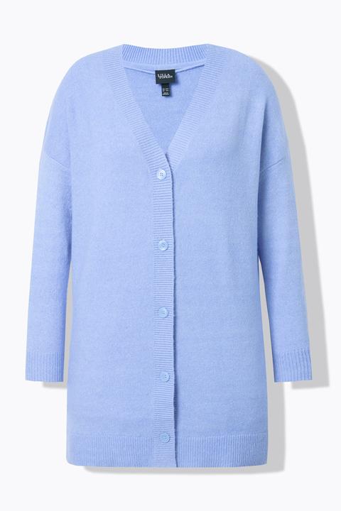 Produktbild Ulla Popken Strickjacke, Boxy-Schnitt, V-Ausschnitt, Knopfleiste (54)