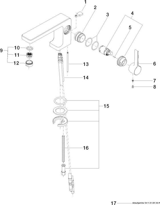 Immagine prodotto Dornbracht LULU Miscelatore monocomando per lavabo, con scarico, sporgenza 155 mm, 33500710