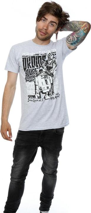 Actual product image Star Wars Mens R2-D2 And C-3PO Rock Poster T-Shirt (M)