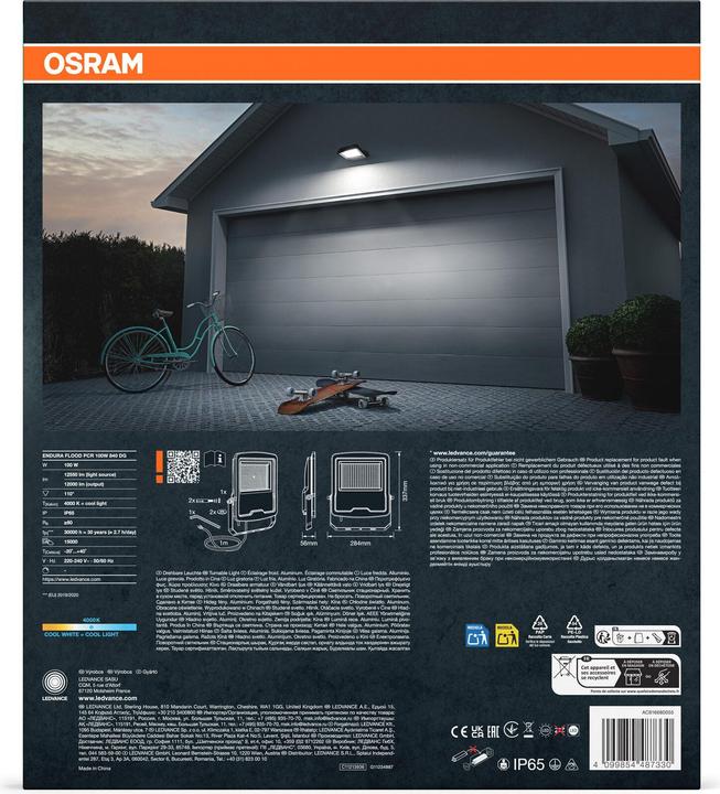 Produktbild Osram LED Fluter ENDURA Flood Cool White PCR Neutralweiss 4099854487330 (12000 lm, IP65)