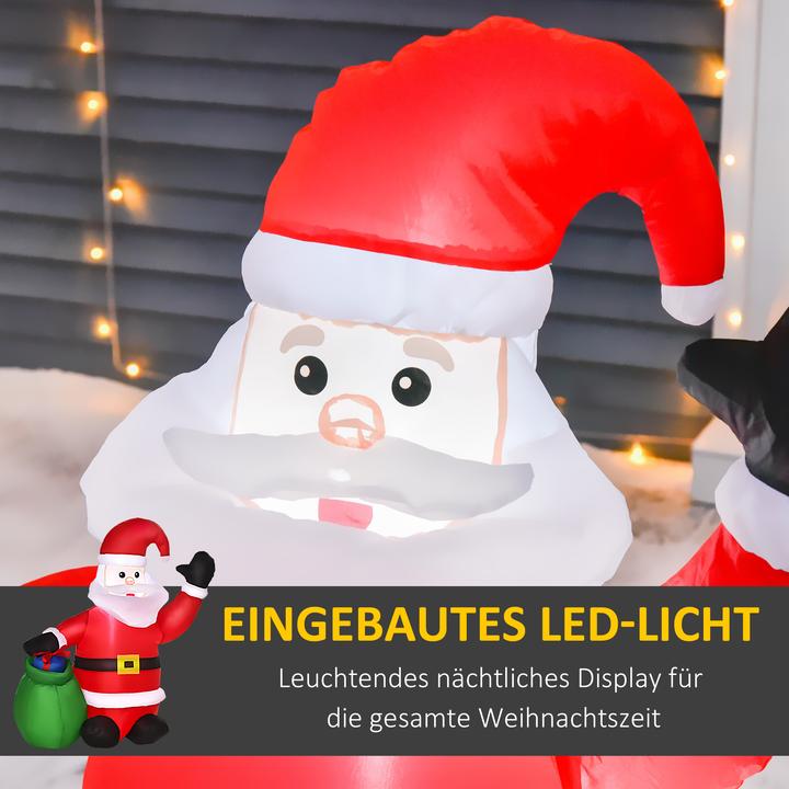 Image du produit Homcom Aufblasbarer Weihnachtsmann 190D Polyester Rot
