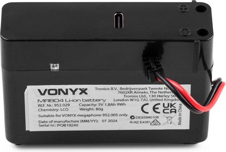 Actual product image Vonyx Akku Pack MRB04, Zubehörtyp Lautsprecher: Akku (Megaphone)