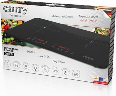 Produktbild Camry Hob CR 6514 Number of burners/cooking zones 2, LCD Ekranas, Juodas, Induction