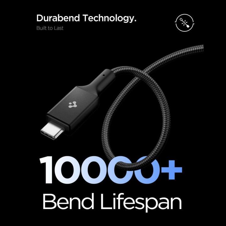 Actual product image Spigen Essential USB C to USB C 100W Cable black EB10010CC (1 m, USB 3.2 Gen 1, 100 W)