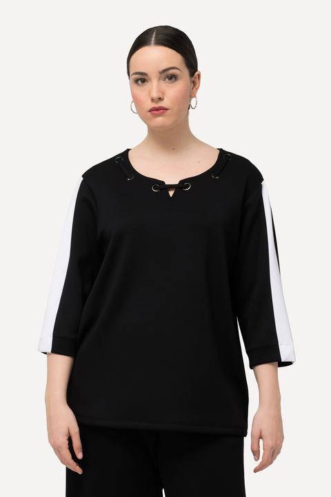 Produktbild Ulla Popken Sweatshirt, Ösen, Rundhals, 3/4-Arm, extraweich (50, 52)