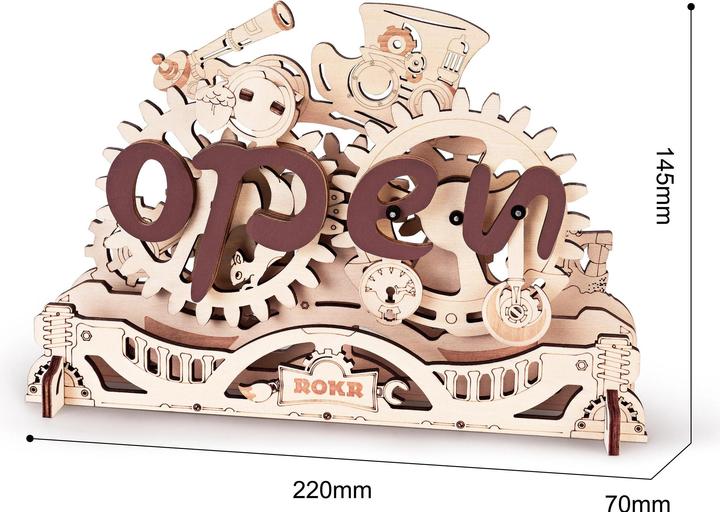 Actual product image Robotime Bausatz Open Closed Schild, Modell Art: Dekoration