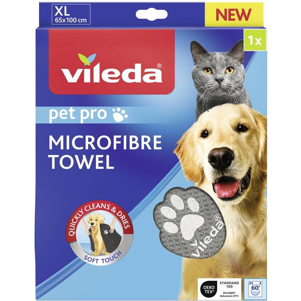 Thumbnail - Vileda Pet Pro Microfaser-Handtuch XL (grau, Gr??e XL, 65 x 100cm), Reinigungsutensil, Grau