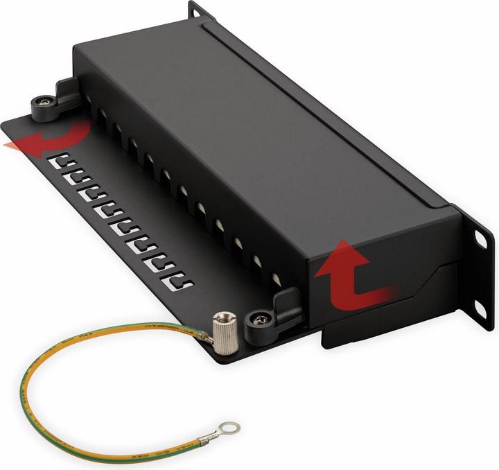 Productafbeelding Goobay CAT 6 25.40cm (10") Patch Paneel, 12 poorten, zwart