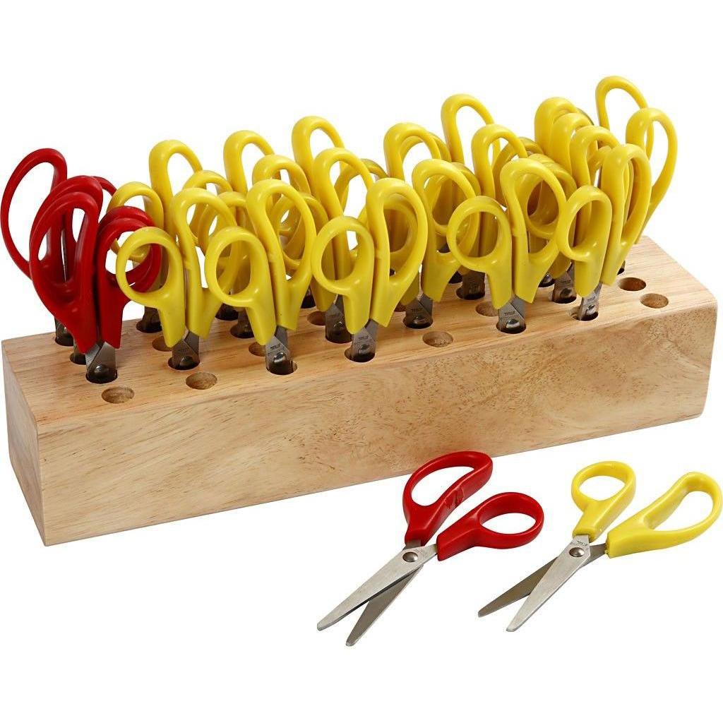 Thumbnail - Creativ Company, Schere, Ronde Kinderscharen met Scharenblok, 24st. (12.50 cm)