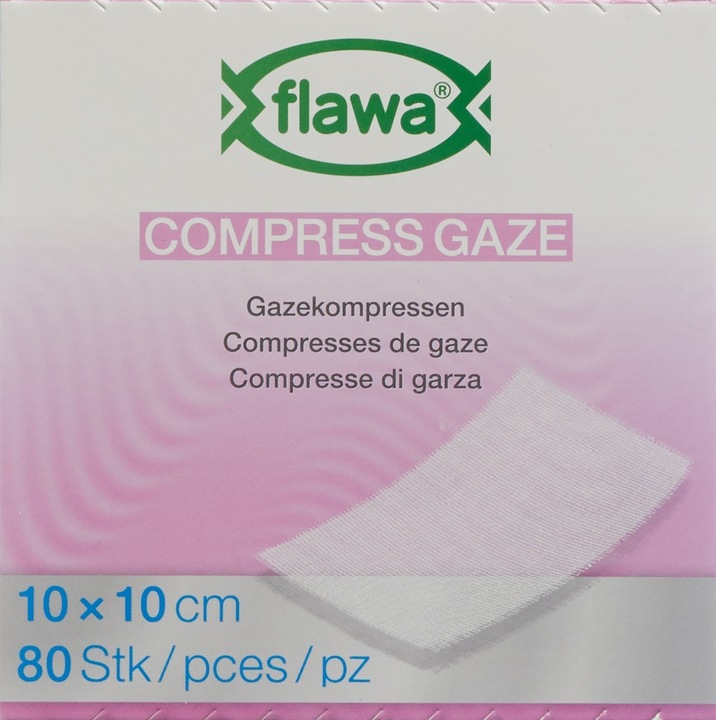 Immagine prodotto Flawa Compresse di garza tagliate 10x10cm trattate per la riduzione dei germi