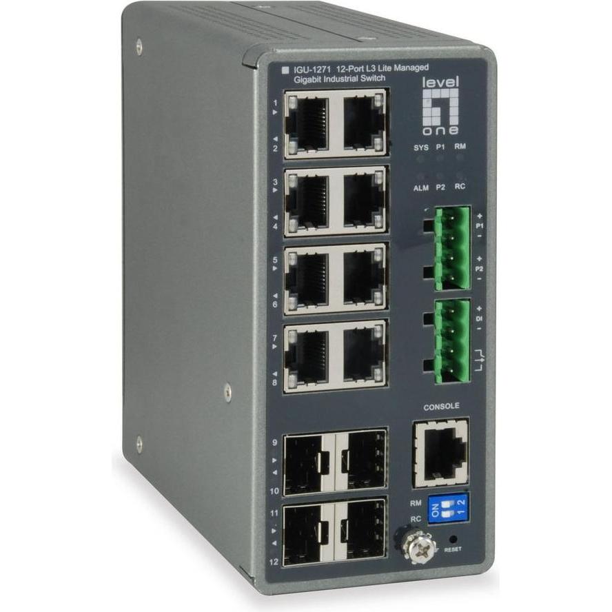 Thumbnail - LevelOne Turing 12-Port L3 Lite, Netzwerk Switch