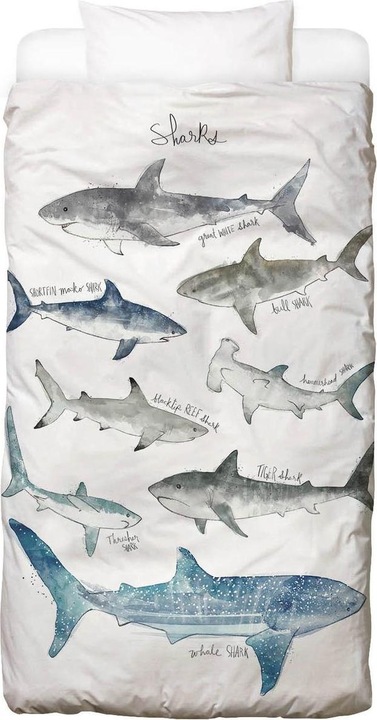 Produktbild Juniqe Haie-Illustration (Bettwäsche Set, 150 x 200 cm, 50 x 70 cm)
