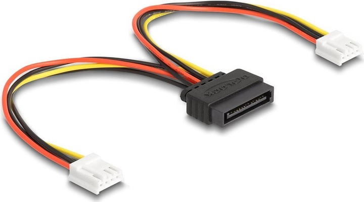 Immagine prodotto Delock Cavo di alimentazione SATA da 15 pin maschio a 2 x floppy 4 pin femmina 15 cm