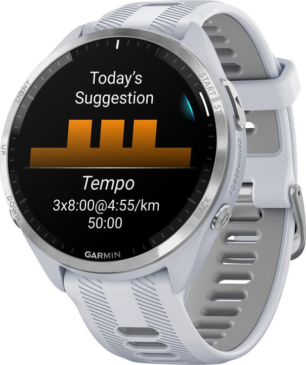 Productafbeelding Garmin Forerunner 965 GPS triatlonhorloge, titanium, zilver/wit (47.20 mm, Alleen WLAN)