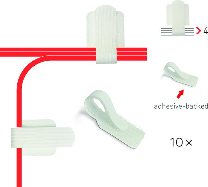 Image du produit Label-the-cable LTC Wall Velcro Cable Ties, pack of 10 (Serre-câbles velcro, 90 mm, 10 pcs)