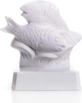 2709 BW - Figura in porcellana segno zodiacale pesce 10 cm, bianco bisquit (10 cm)