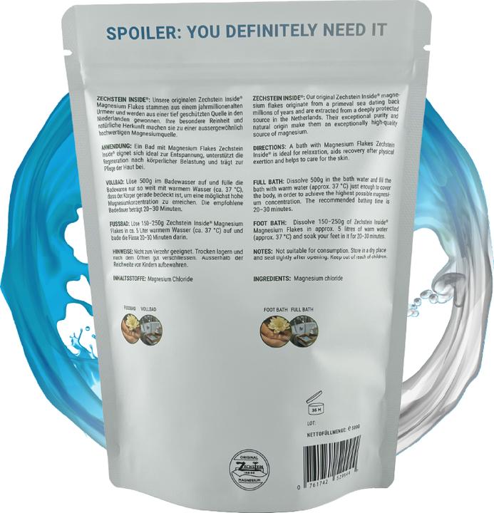 Actual product image Kraftgras Magnesium Flakes Zechstein Inside® (Bath salts)