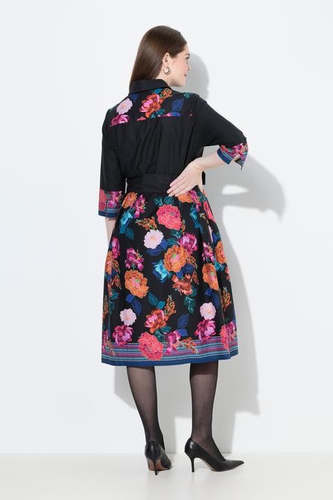 Immagine prodotto Ulla Popken Abito chemisier con cintura, colletto da camicia e maniche a 3/4 (44)