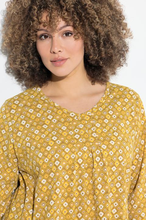 Immagine prodotto Ulla Popken Maglia dal taglio svasato con stampa animalier, scollo a V e maniche a 3/4 (42, 44)