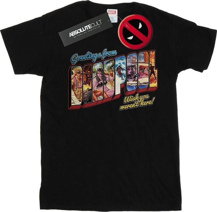 Actual product image Womens/Ladies Deadpool Greetings Cotton Boyfriend T-Shirt (M)