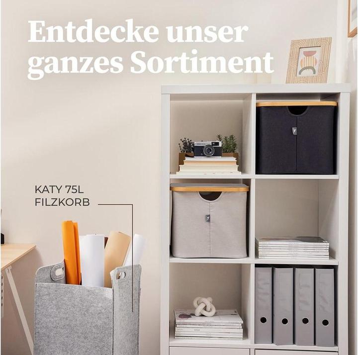 Immagine prodotto Hennez Aufbewahrungskorb Adrian Grau/Dunkelgrau, 40 l (41 x 31 x 31 cm)